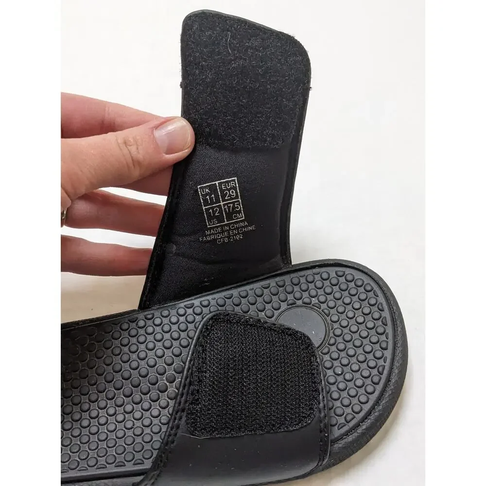 Puma Cool Cat V Slide Sandal Size 12 Black Hook & Loop Shoes
